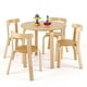 preview thumbnail 2 of 28, Gymax 5-Piece Kids Wooden Curved Back Activity Table & Chair Set w/Toy Natural