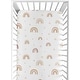 preview thumbnail 1 of 4, Boho Rainbow Girl Fitted Crib Sheet - Blush Pink Dusty Rose Gold Yellow Mauve Taupe Beige Tan Bohemian Stars Celestial Vintage