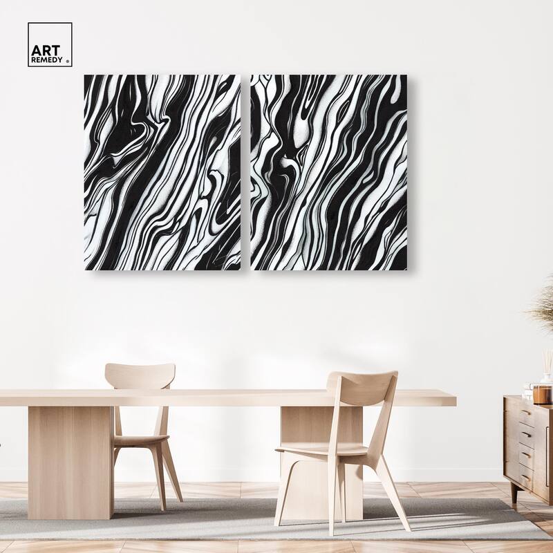 Abstract Lines Set Canvas Set of 2 by Art Remedy, Gallery Wrapped