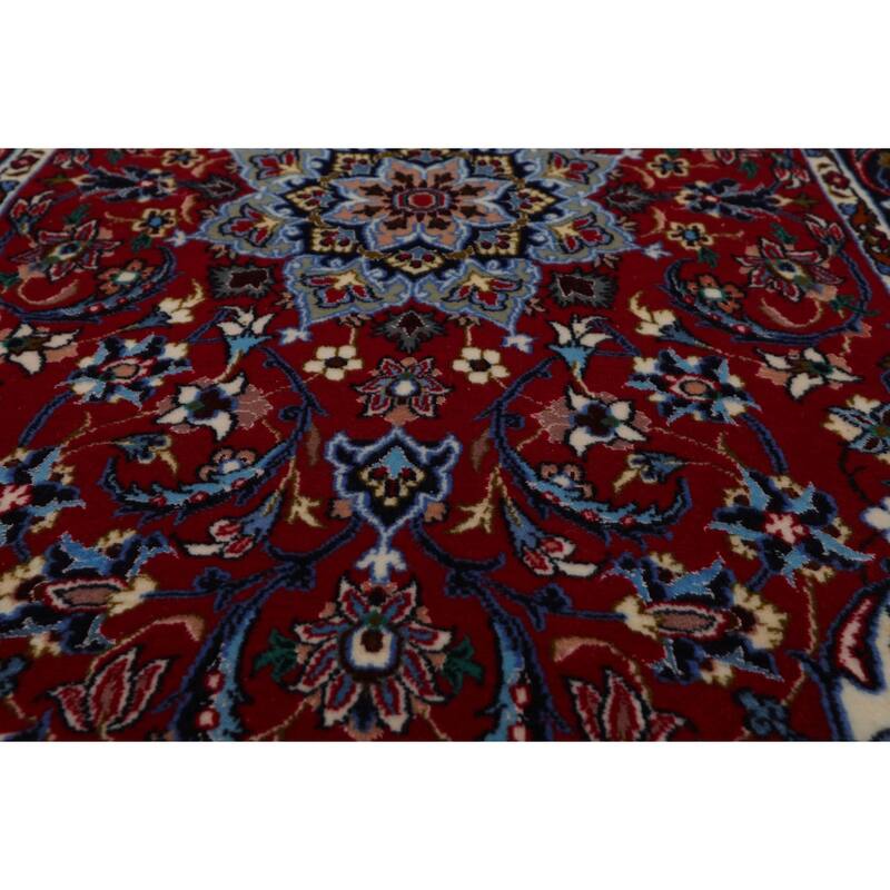 2'3''x3'5'' Hand Knotted Wool Red Isfahan Traditional 500 KPSI Rug - 2' 3'' x 3' 5''
