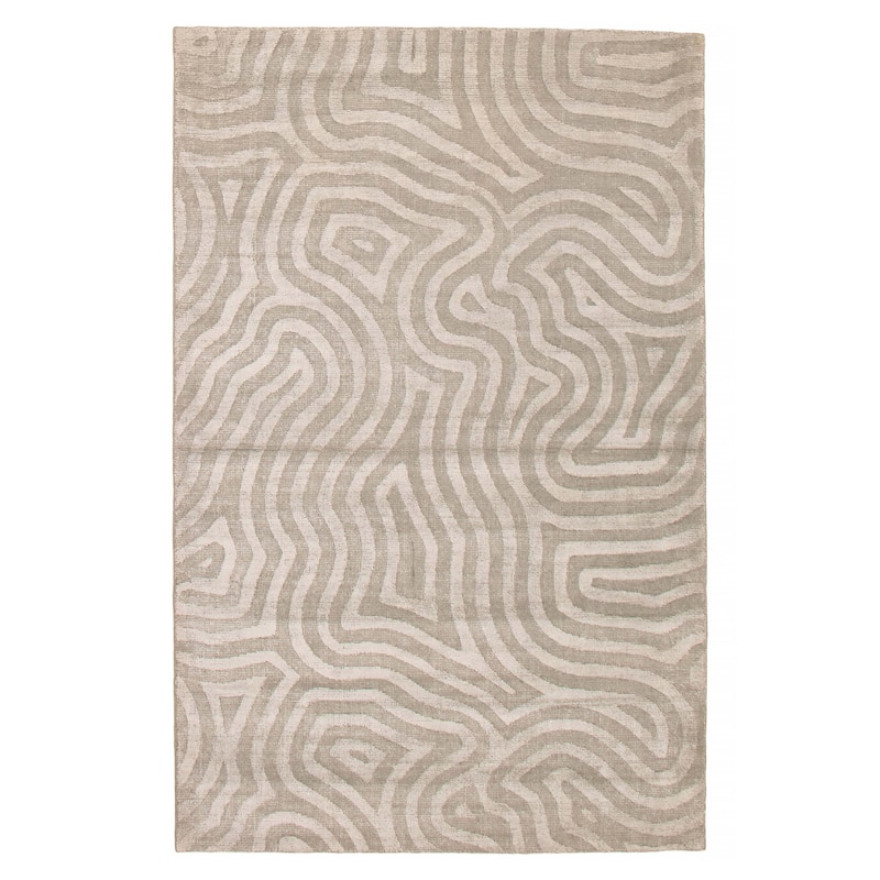 ECARPETGALLERY Hand-knotted Tangier Light Grey Viscose, Wool Rug - 4'10 x 7'11 - Light Grey - 4'10 x 7'11