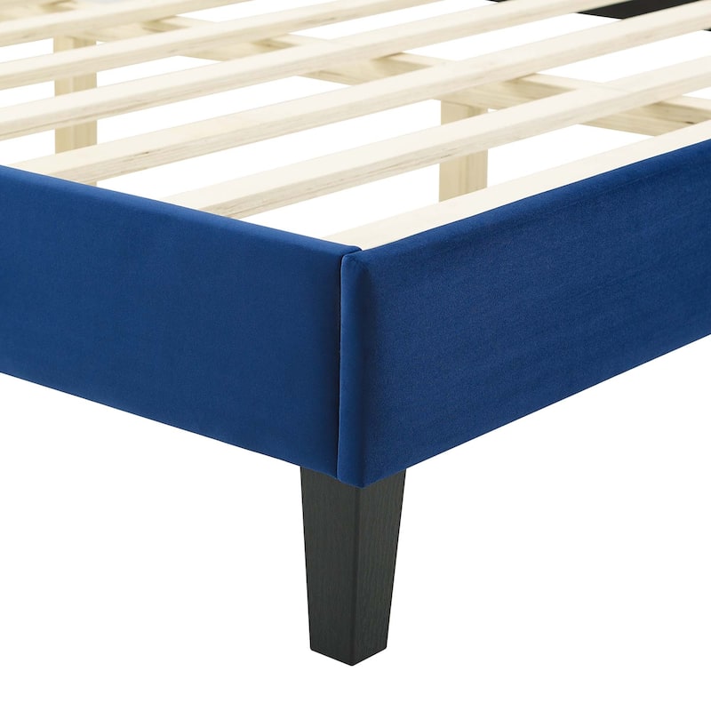 Elise Twin Performance Velvet Platform Bed