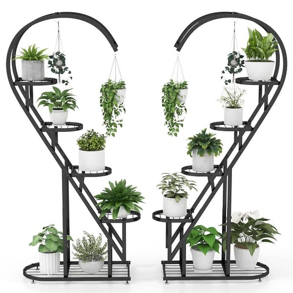 Costway 5 Tier Metal Plant Stand Heart-shaped Shelf with Hanging Hook - See  Details - Bed Bath & Beyond - 39871275