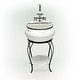 preview thumbnail 2 of 9, Alpine Corporation 32" Tall Outdoor Antique Metal Sink Water Fountain and Stand, White