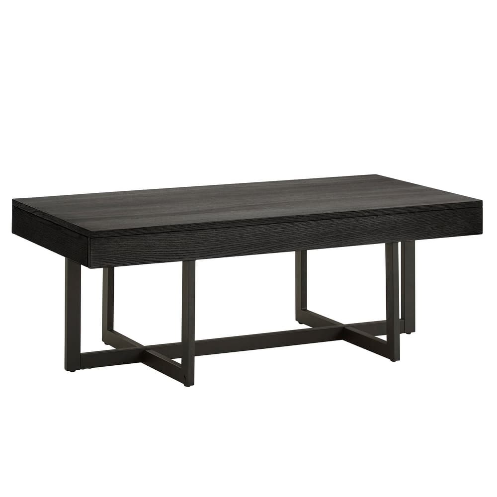 Eldersley Wood Finish Coffee Table with Two Drawers by iNSPIRE Q Modern