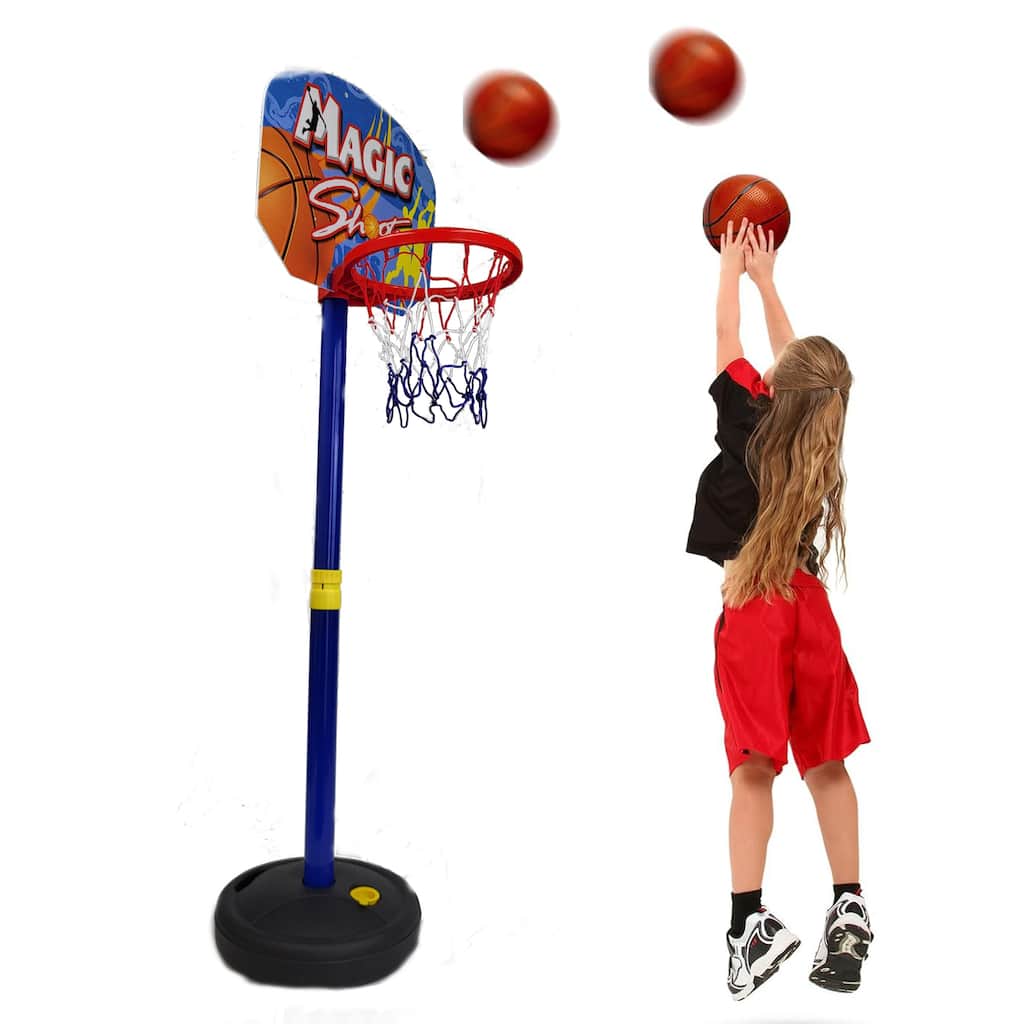 Kids Basketball Hoop Indoor Outdoor Adjustable Height 3.5ft-5.5ft