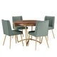 preview thumbnail 24 of 26, Vanderson Natural Wood and Gold Dining Set by iNSPIRE Q Modern 5-Piece Set - Aqua Green