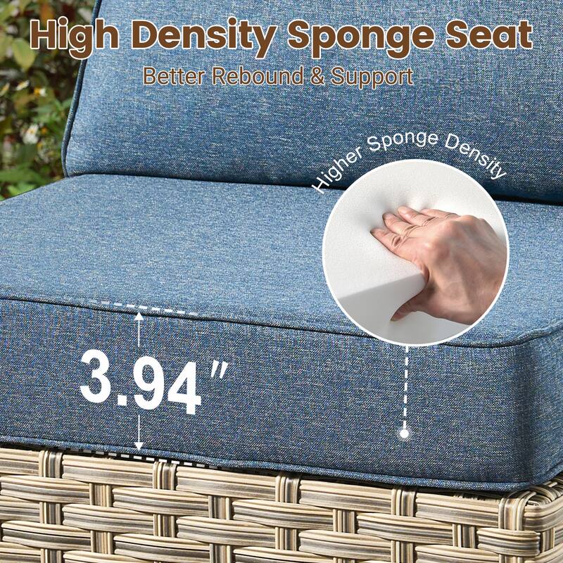 HOOOWOOO 10-piece Outdoor Furniture Wicker Swivel Rocking Chair Set