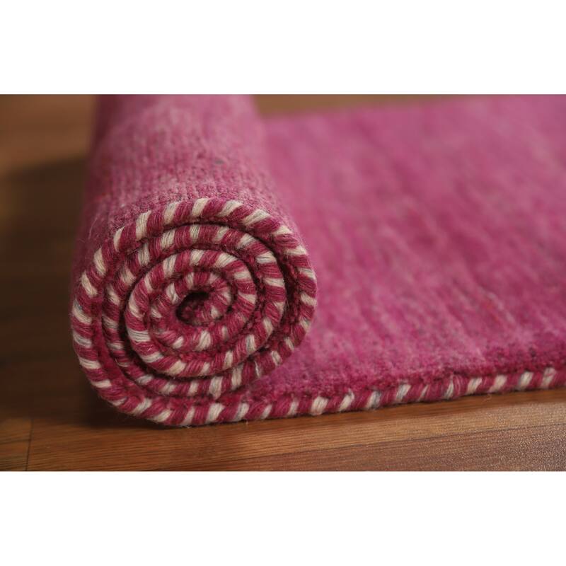 Violet Tribal Gabbeh Indian Runner Rug Handmade Wool Carpet - 2'4" x 9'8"