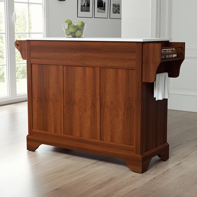 Crosley Lafayette Granite Top Full Size Kitchen Island/Cart - 51.5"W x 18"D x 36"H