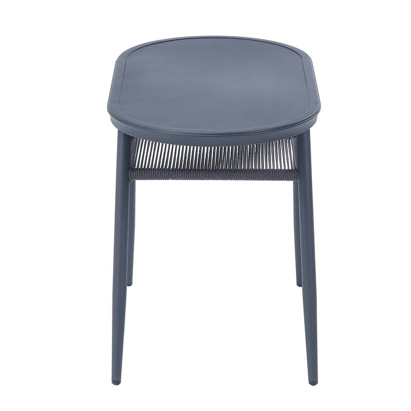Small Space Mid-Century Modern 3-Piece Aluminum Outdoor Bistro Set by Furniture of America