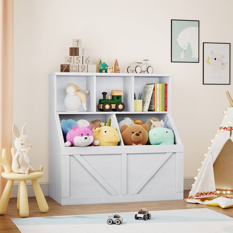 Kids Toy Storage Organizer, Kids Bookshelf and Toy Storage
