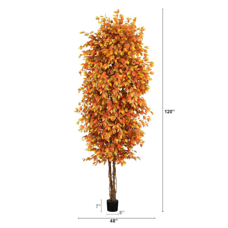 Potted Artificial Ficus Tree - 10' - Unlit
