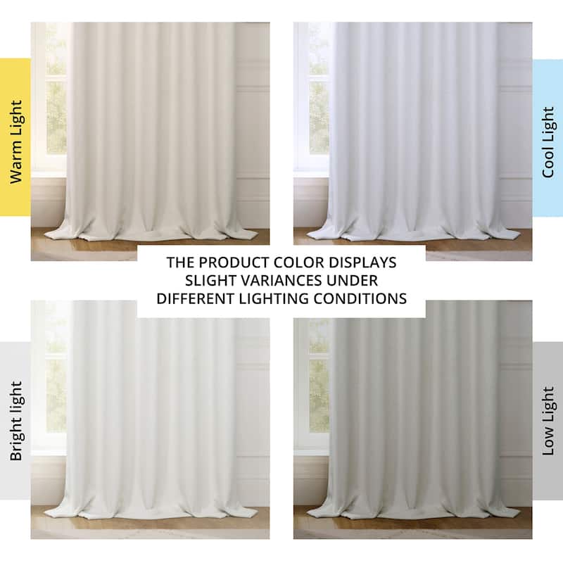 Exclusive Fabrics Textured Faux Linen Room Darkening Curtains for Bedroom & Living Room Curtains (1 Panel)
