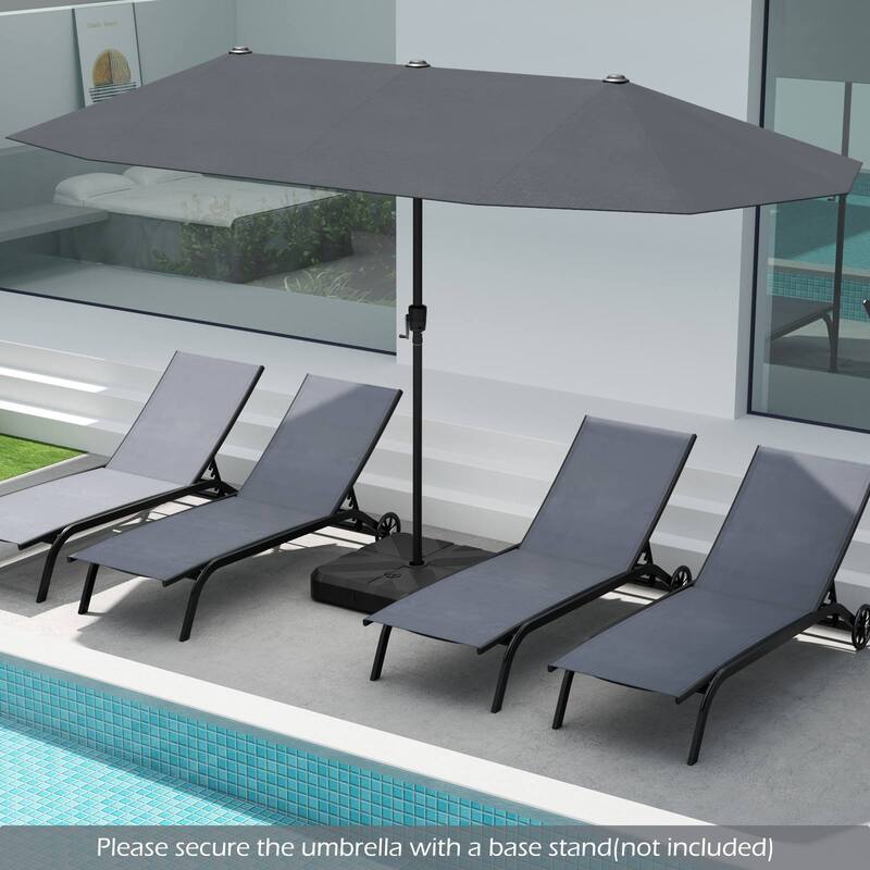 Gymax 13 FT Double-sided Patio Umbrella Outdoor Large Twin Size