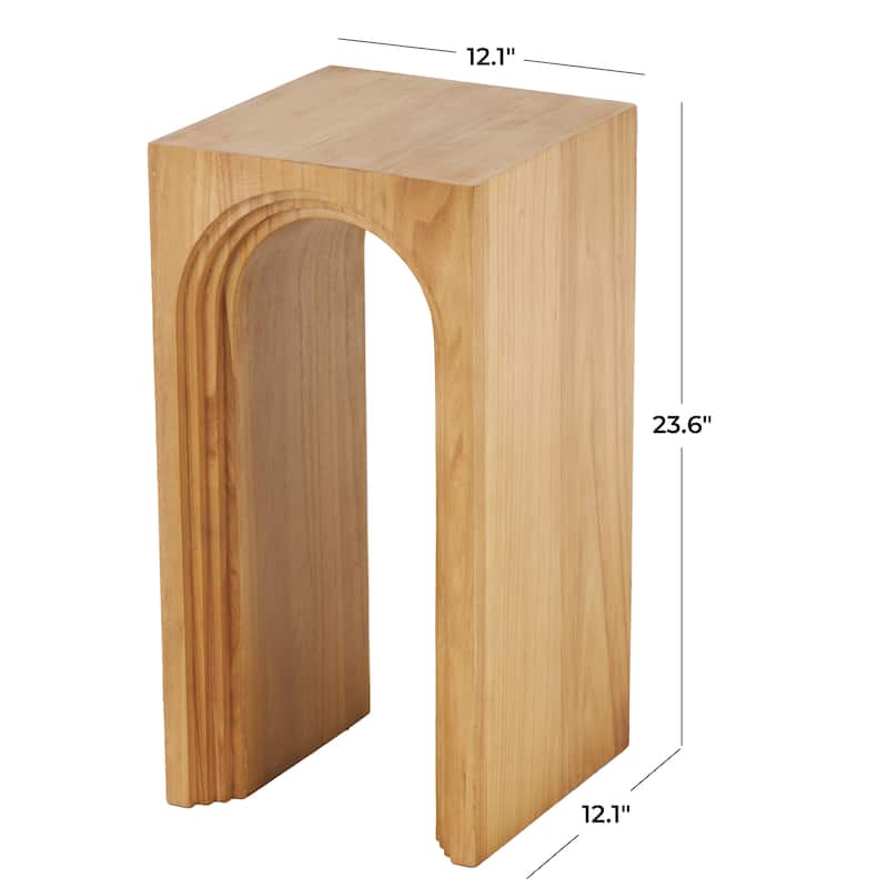 Wood Cutout Arch Accent Table - Brown or Black - Roche River Decor