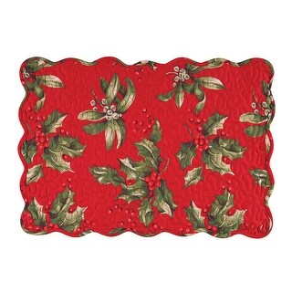 Leaves and Holly Placemat, 2pc