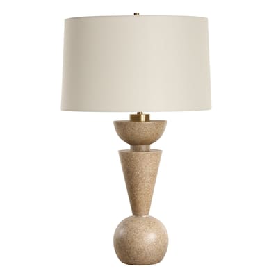 Geometric Table Lamp with Tapered Shade - 28.25" - Antique Brass Finish