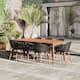 Option 9pc - Black Wood Armchairs