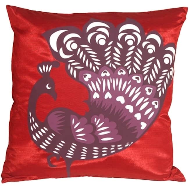 Proud Peacock 16x16 Throw Pillow with Polyfill Insert