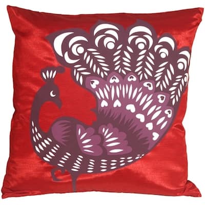 Proud Peacock 16x16 Throw Pillow with Polyfill Insert