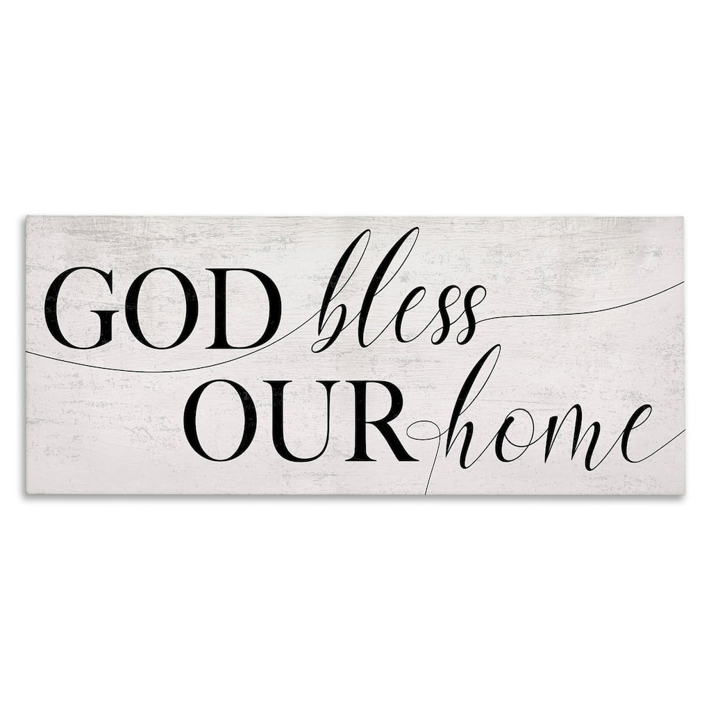 Stupell God Bless Our Home Quote Faith Based Typography Canvas Wall Art