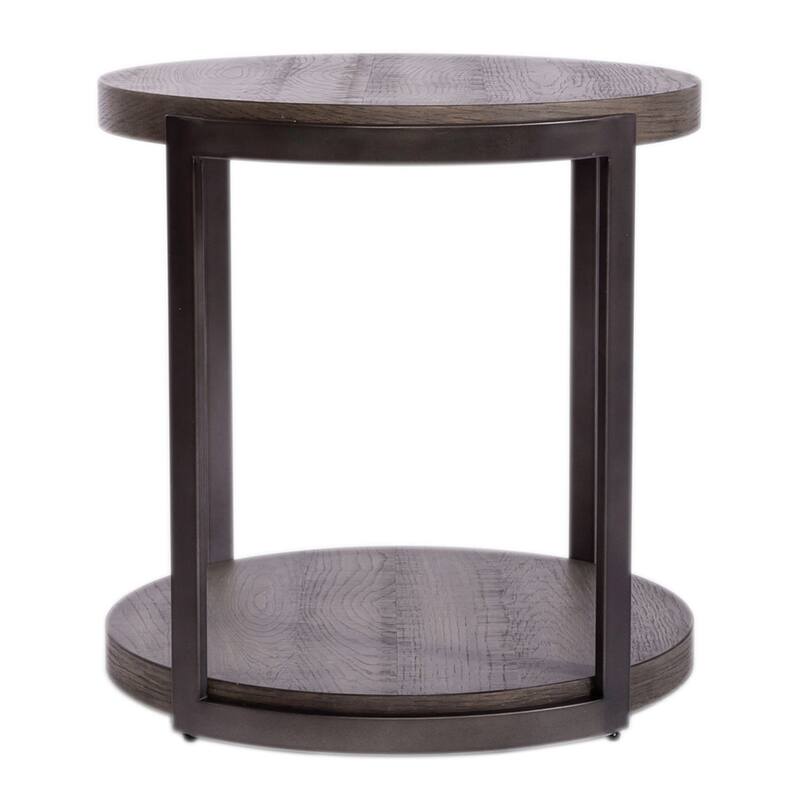 Modern View Gauntlet Grey Round End Table