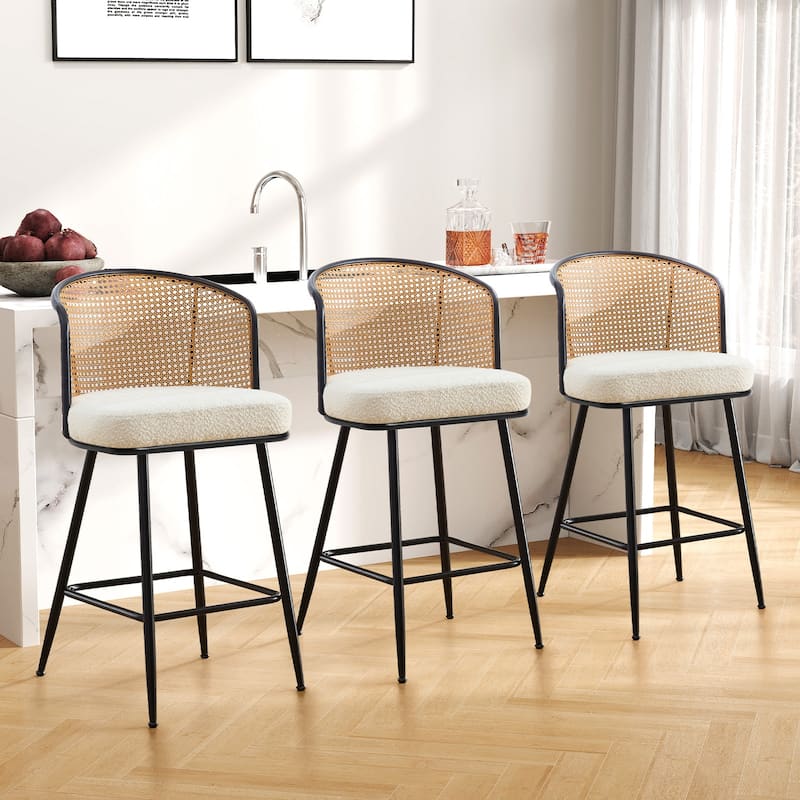 26"/29" Rattan Upholstered Bar Stool /Counter Stools Set of 2/3/4
