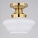 preview thumbnail 9 of 11, VAXCEL Eastgate 1-Light Schoolhouse Semi Flush Mount Ceiling Lighting Fixture, White Frosted Opal Glass Shade