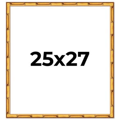 25x27 Frame Gold Bamboo Picture Frame Modern Photo Frame Includes UV Acrylic Shatter Guard Front Acid Free Foam Backing Board