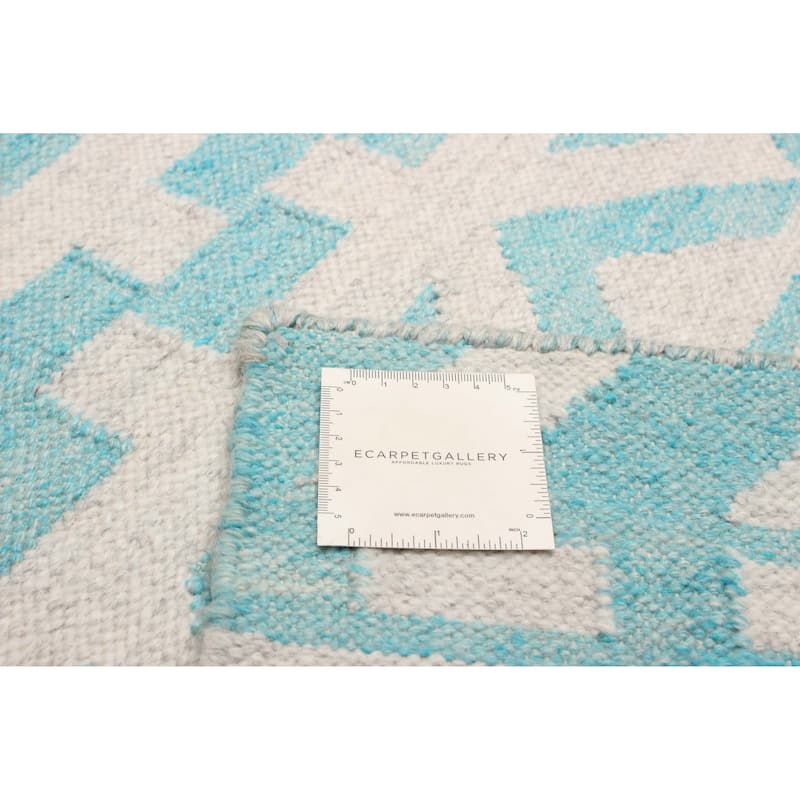 ECARPETGALLERY Flat-Weave Ankara FW Turquoise Wool Kilim - 5'1 x 8'2