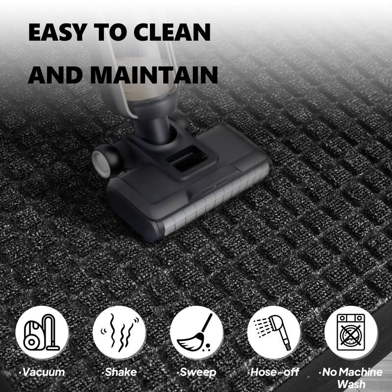 Front Door Mat Stain And Fade Resistant Low Profile Backing Entry Mat Low Profile Doormat In Gray