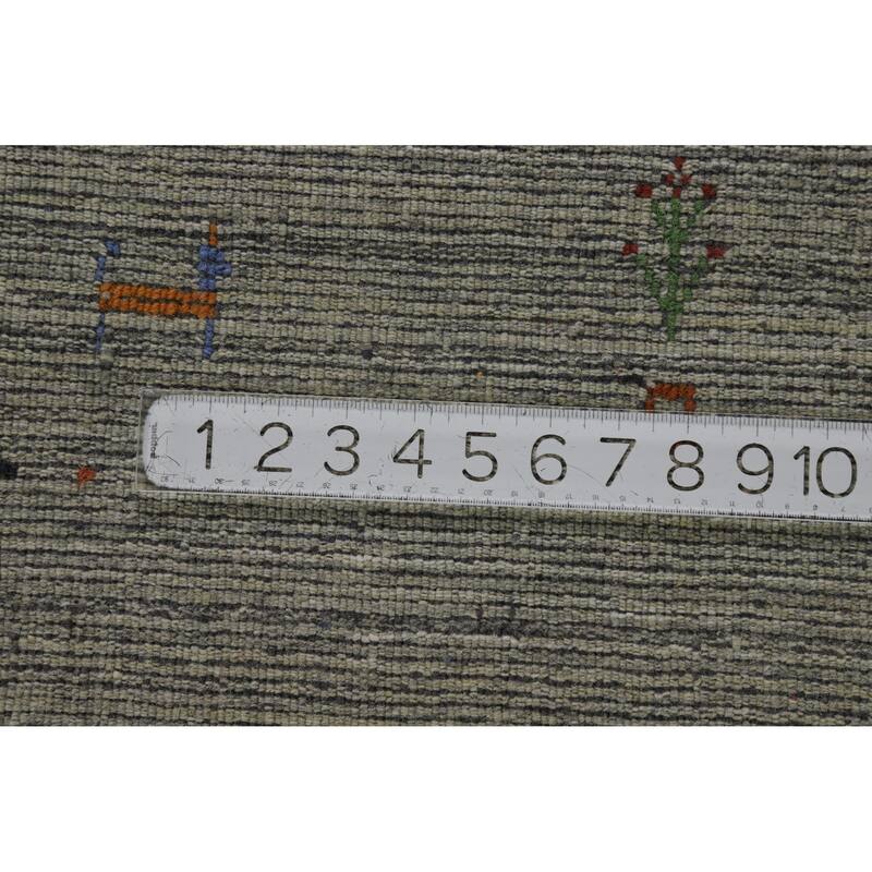 Hand Knotted Oriental 100% Wool Carpet Tribal Animal Pictorial Green Gabbeh Area Rug - 8' 1'' X 4' 11''