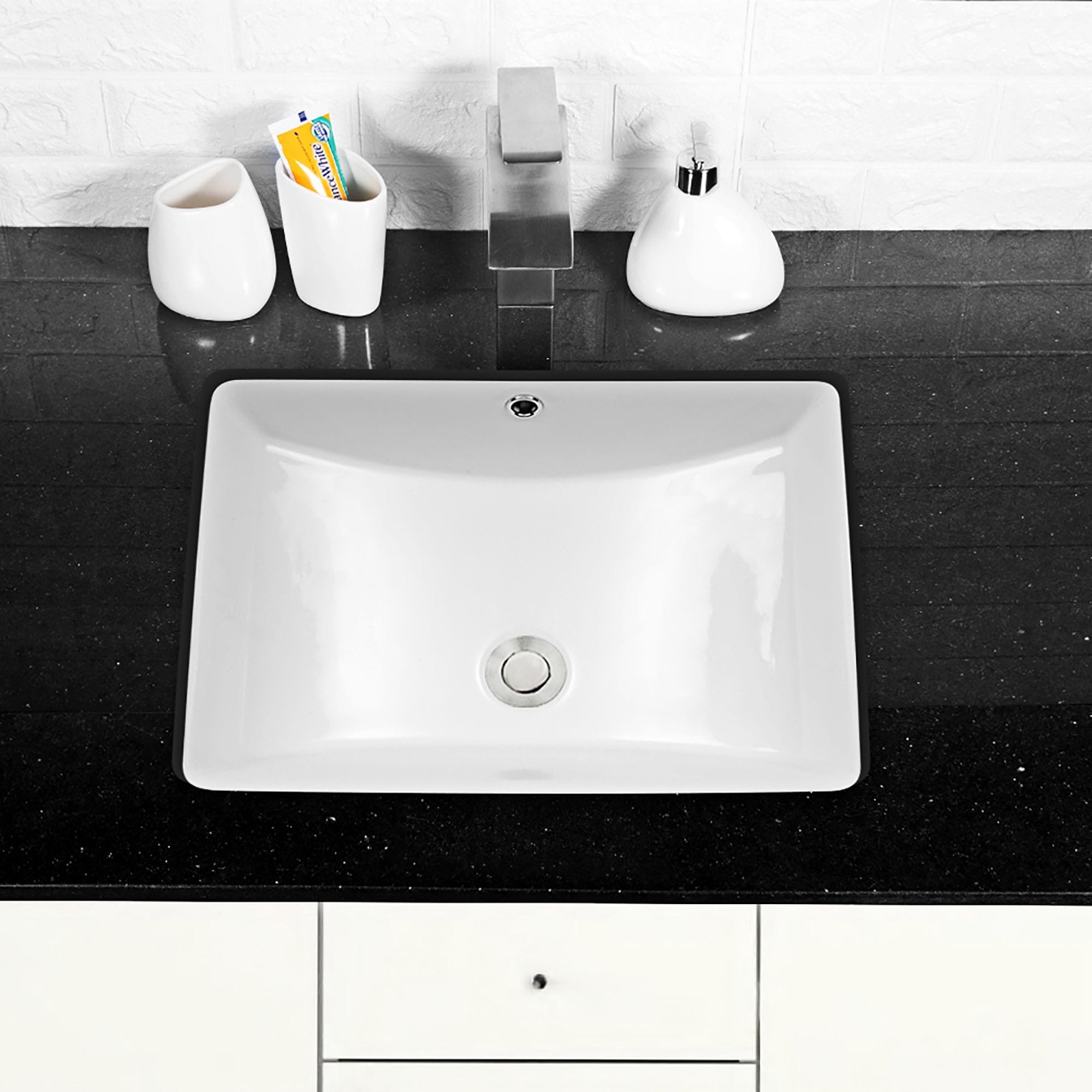 Shop Rectangular Ceramic Undermount Bathroom Sink Overstock