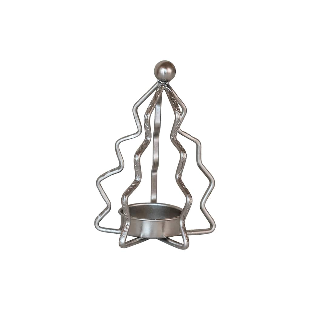 Compact Metal Tree Shaped Tealight Holder