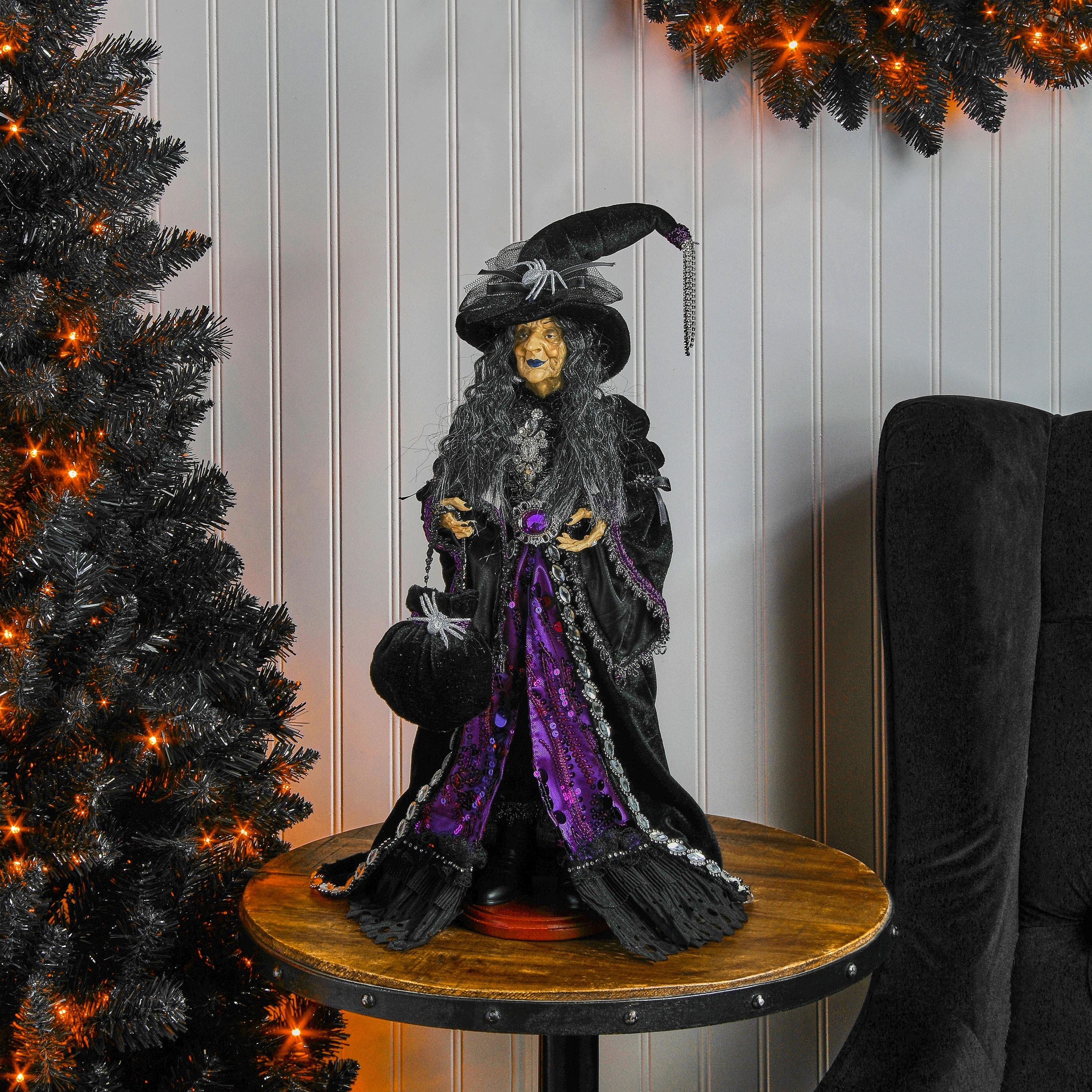 24" Purple Passion Witch On Base