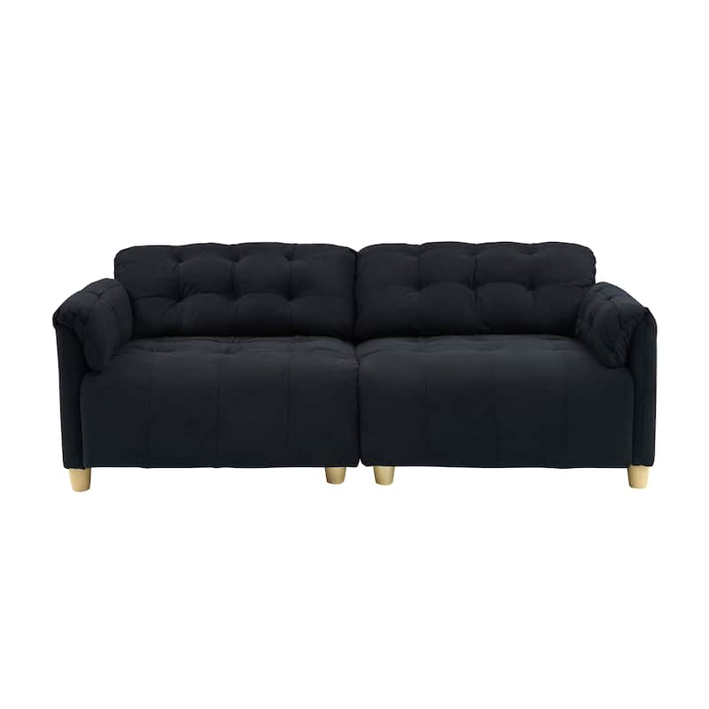 Cloud Loveseat Sofa, Futon Sofa with Storage Space, Straight-Line Sofa with Upholstered Backrest 2-Seat Armchair