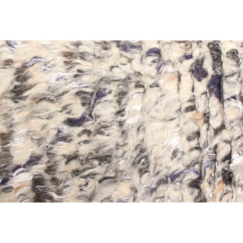 ECARPETGALLERY Hand-knotted Tangier Dark Grey Wool Rug - 5'1 x 8'2