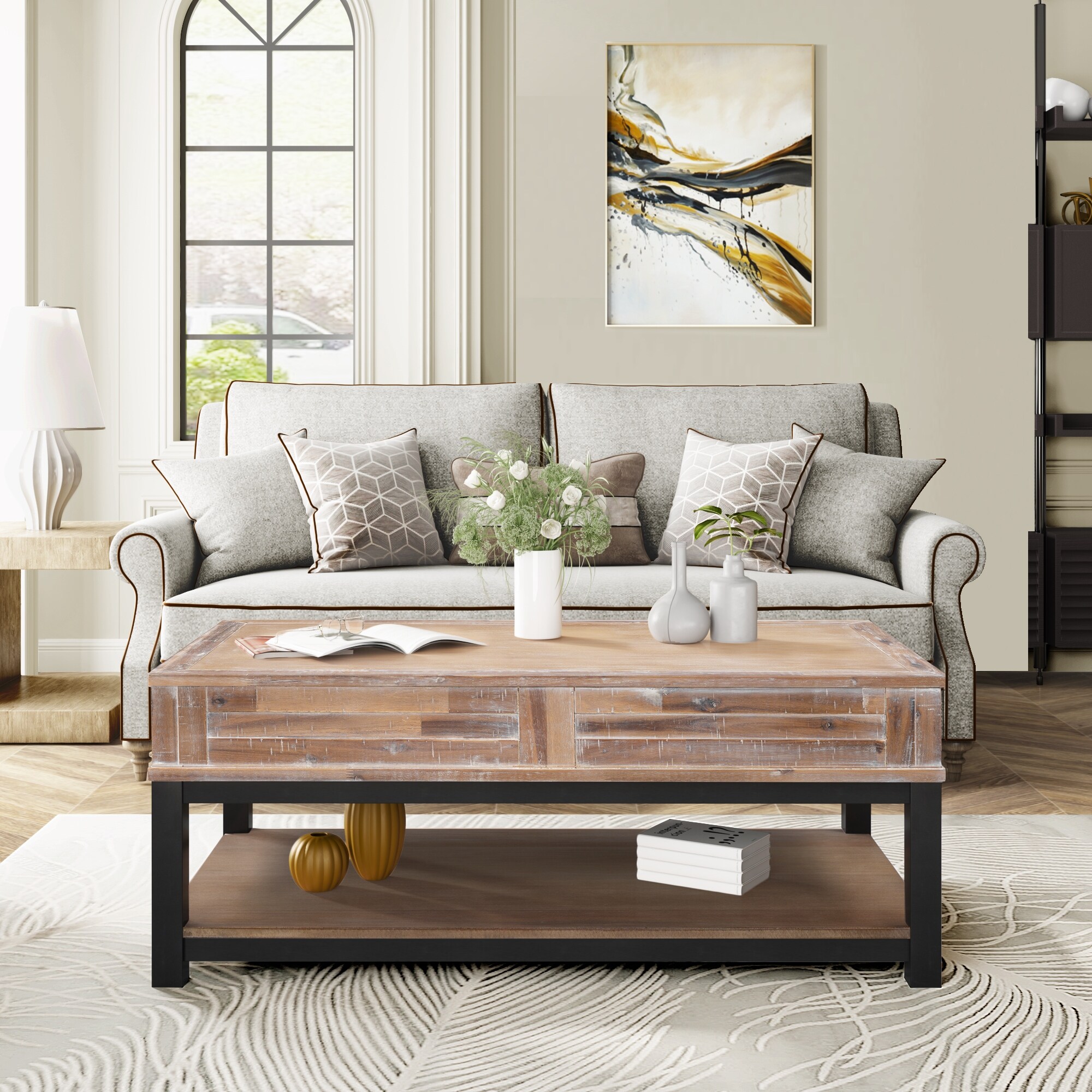 Modern farmhouse coffee table store and end tables
