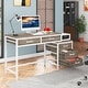preview thumbnail 38 of 56, Computer Desk with 5 Drawers, Reversible Writing Desk with File Cabinet Printer Stand