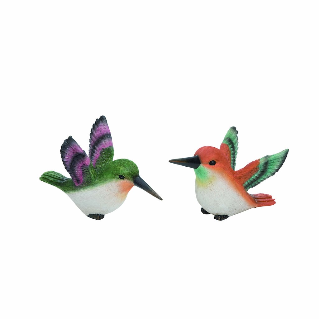 Transpac Large Resin Hummingbird Figurine Set of 2 Spring Home Decorations