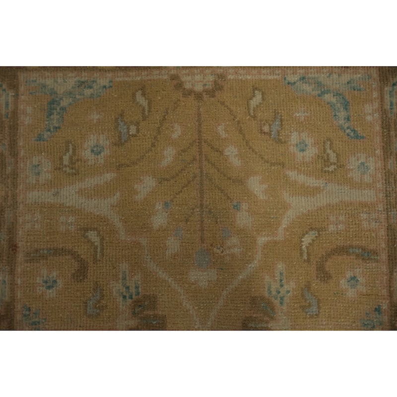 Hand Knotted Oriental 100% Wool Carpet Traditional All-Over Brown Ziegler Area Rug - 3' 11'' X 1' 11''