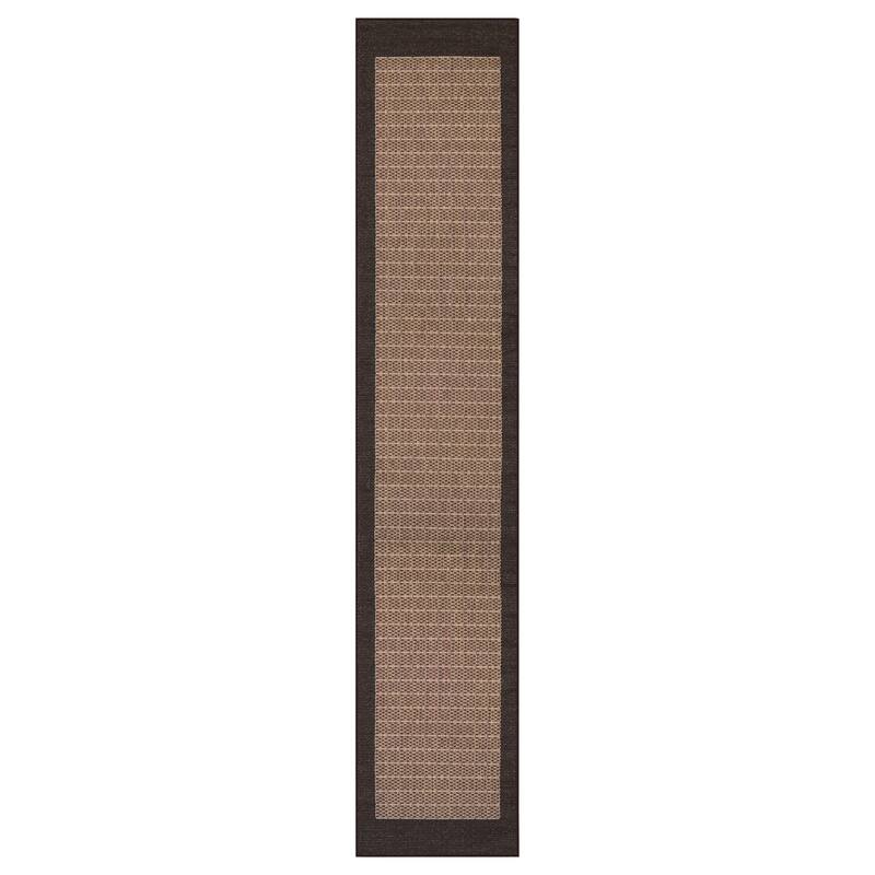 Pergola Quad Indoor/ Outdoor Area Rug - 2'3" x 11'9" Runner - Brown/Black