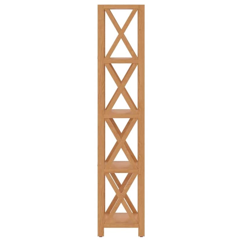 vidaXL 4-Tier Shelf 6.7"x11.8"x44.1" Solid Wood Oak