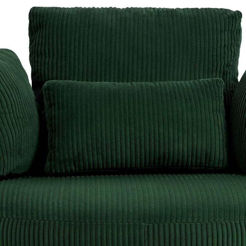 41" W Oversized Accent Barrel Swivel Chair with Moon Storage Ottoman