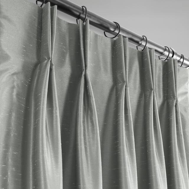 Exclusive Fabrics Solid Faux Dupioni Pleated Blackout Curtain Panel