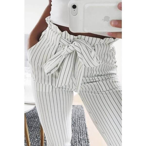 Shop New Striped Ol Chiffon High Waist Harem Pants Women