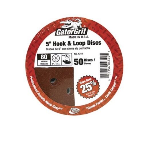 80 Grit Gatorgrit 4344 Hook And Loop Vented Sand Disc 5/"