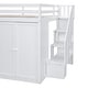 preview thumbnail 20 of 38, Full Size Wood Loft Bed With Built-in Wardrobes, Cabinets and Drawers for Bedroom