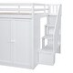 preview thumbnail 14 of 12, Full Wood Loft Bed Frame wBuilt-in Wardrobes,Cabinets,Drawers,White